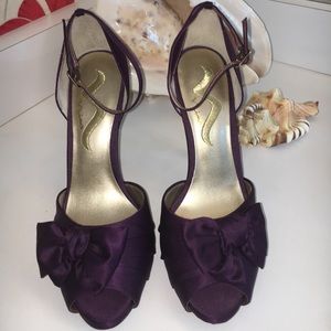Nina™️ Beautiful Eggplant Satin Heels